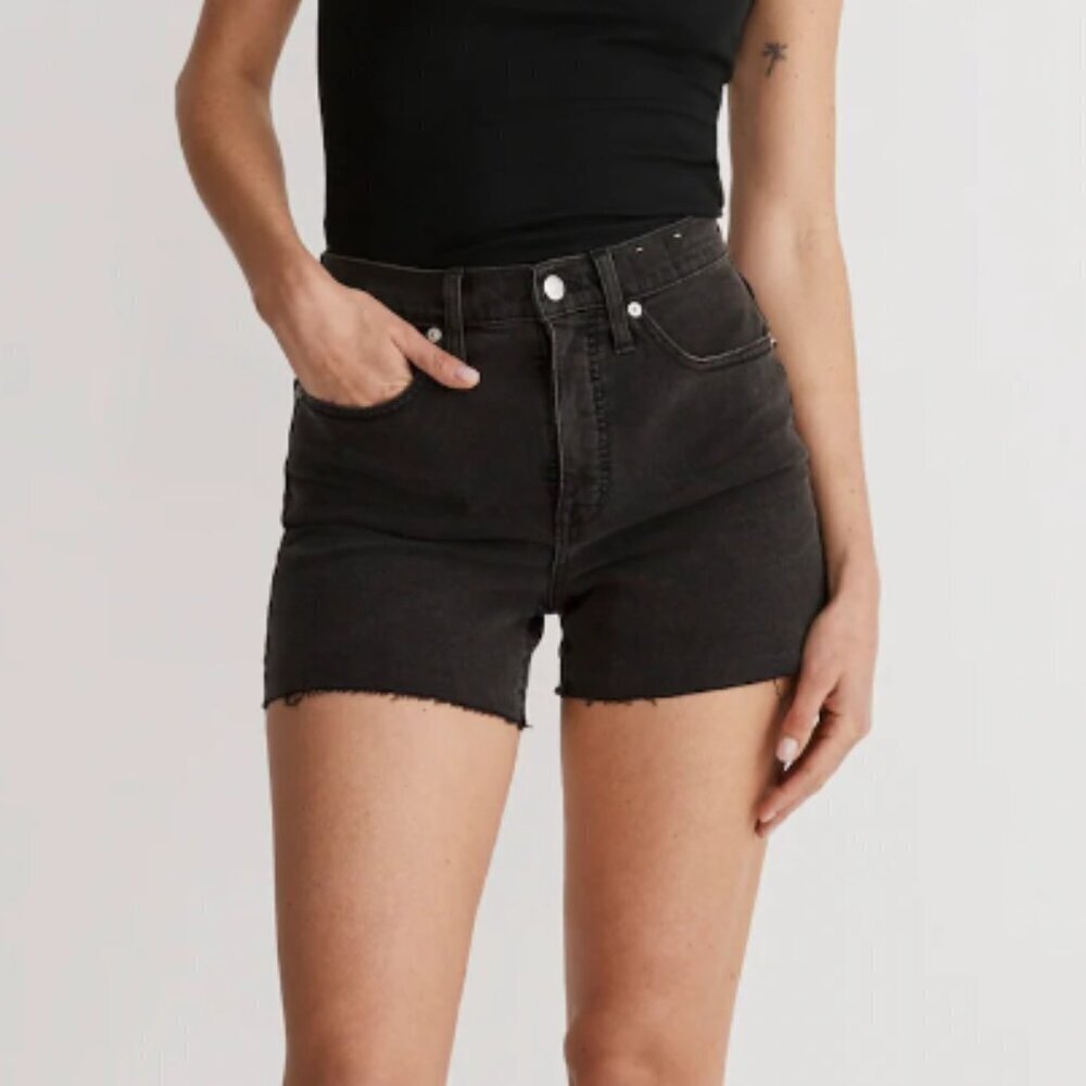 MADEWELL High Rise Denim Shorts Black Size 27 - 4" Inseam